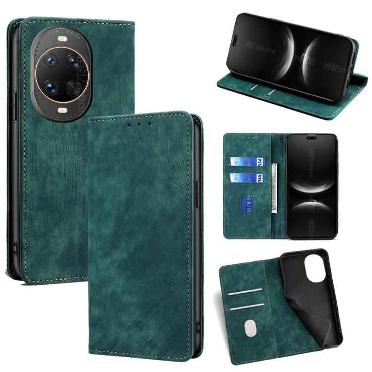 RFID Anti-theft Brush Magnetic Leather Phone Case, For Huawei nova 15 Ultra, For Huawei nova 15 Pro, For Huawei nova 15, For Huawei Mate 80 Pro Max 5G, For Huawei Mate 80 5G, For Huawei Maimang 40 5G, For Huawei Pura 80 5G, For Huawei nova 14 Ultra 5G ...