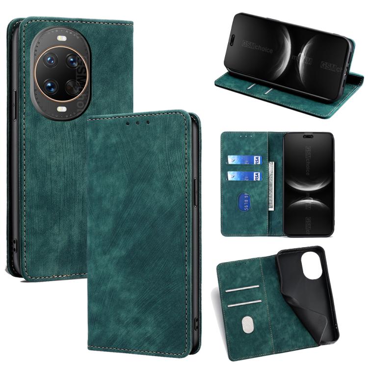 RFID Anti-theft Brush Magnetic Leather Phone Case, For Huawei nova 14 Ultra 5G, For Huawei nova 14 Pro 5G, For Huawei nova 14 5G, For Huawei Pura 70 Pro / Pro+, For Huawei Pura 70 Ultra, For Huawei nova 12i 4G, For Huawei Pura 70, For Huawei nova 12 5G...