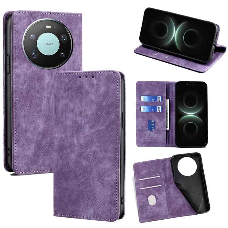 RFID Anti-theft Brush Magnetic Leather Phone Case, For Huawei nova 15 Ultra, For Huawei nova 15 Pro, For Huawei nova 15, For Huawei Mate 80 Pro Max 5G, For Huawei Mate 80 5G, For Huawei Maimang 40 5G, For Huawei Pura 80 5G, For Huawei nova 14 Ultra 5G ...