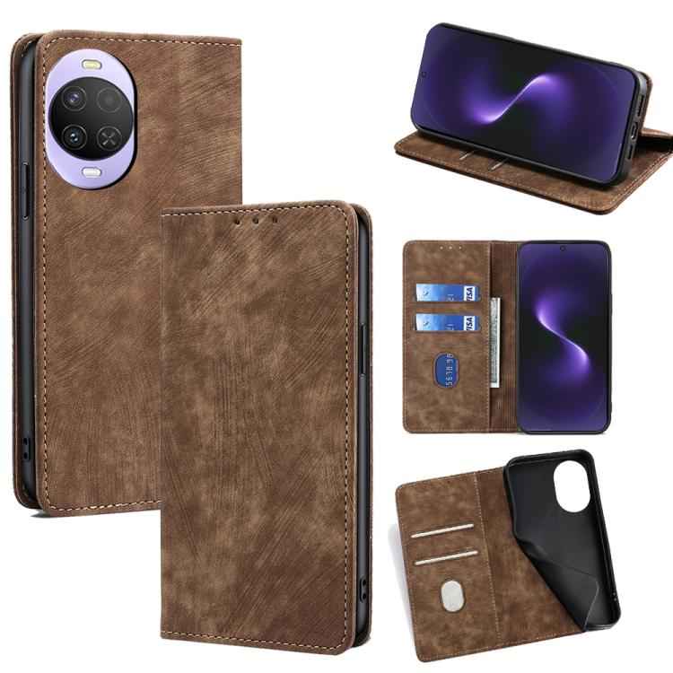 RFID Anti-theft Brush Magnetic Leather Phone Case, For Huawei nova 15 Ultra, For Huawei nova 15 Pro, For Huawei nova 15, For Huawei Mate 80 Pro Max 5G, For Huawei Mate 80 5G, For Huawei Maimang 40 5G, For Huawei Pura 80 5G, For Huawei nova 14 Ultra 5G ...