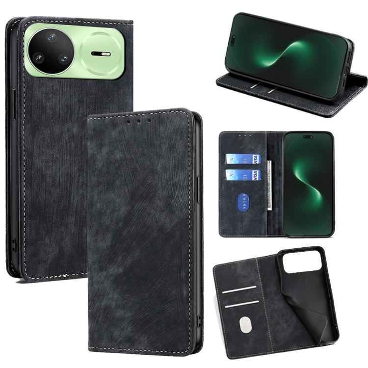 RFID Anti-theft Brush Magnetic Leather Phone Case, For Huawei nova 15 Ultra, For Huawei nova 15 Pro, For Huawei nova 15, For Huawei Mate 80 Pro Max 5G, For Huawei Mate 80 5G, For Huawei Maimang 40 5G, For Huawei Pura 80 5G, For Huawei nova 14 Ultra 5G ...