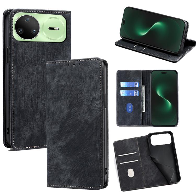 RFID Anti-theft Brush Magnetic Leather Phone Case, For Huawei Enjoy 90 Pro Max 5G, For Huawei Enjoy 90 Plus 5G, For Huawei nova 15 Ultra, For Huawei nova 15 Pro, For Huawei nova 15, For Huawei Mate 80 Pro Max 5G, For Huawei Mate 80 5G                  ...