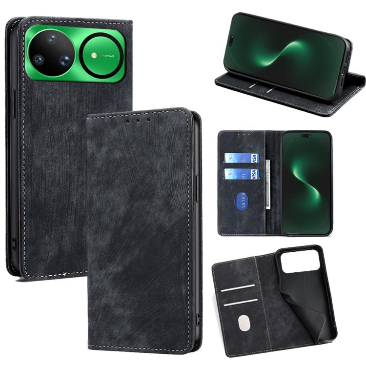 RFID Anti-theft Brush Magnetic Leather Phone Case, For Huawei Enjoy 90 Pro Max 5G, For Huawei Enjoy 90 Plus 5G, For Huawei nova 15 Ultra, For Huawei nova 15 Pro, For Huawei nova 15, For Huawei Mate 80 Pro Max 5G, For Huawei Mate 80 5G                  ...