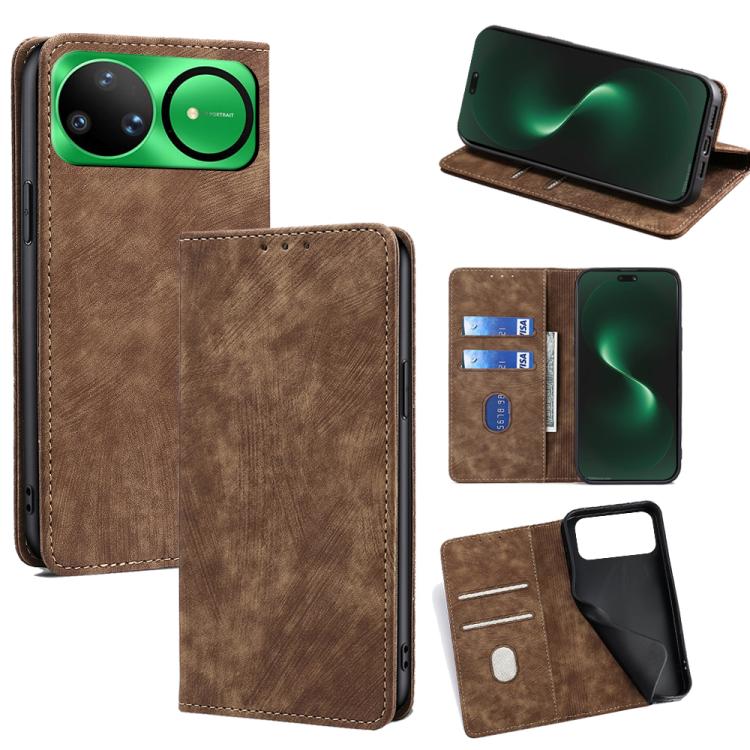 RFID Anti-theft Brush Magnetic Leather Phone Case, For Huawei Enjoy 90 Pro Max 5G, For Huawei Enjoy 90 Plus 5G, For Huawei nova 15 Ultra, For Huawei nova 15 Pro, For Huawei nova 15, For Huawei Mate 80 Pro Max 5G, For Huawei Mate 80 5G                  ...