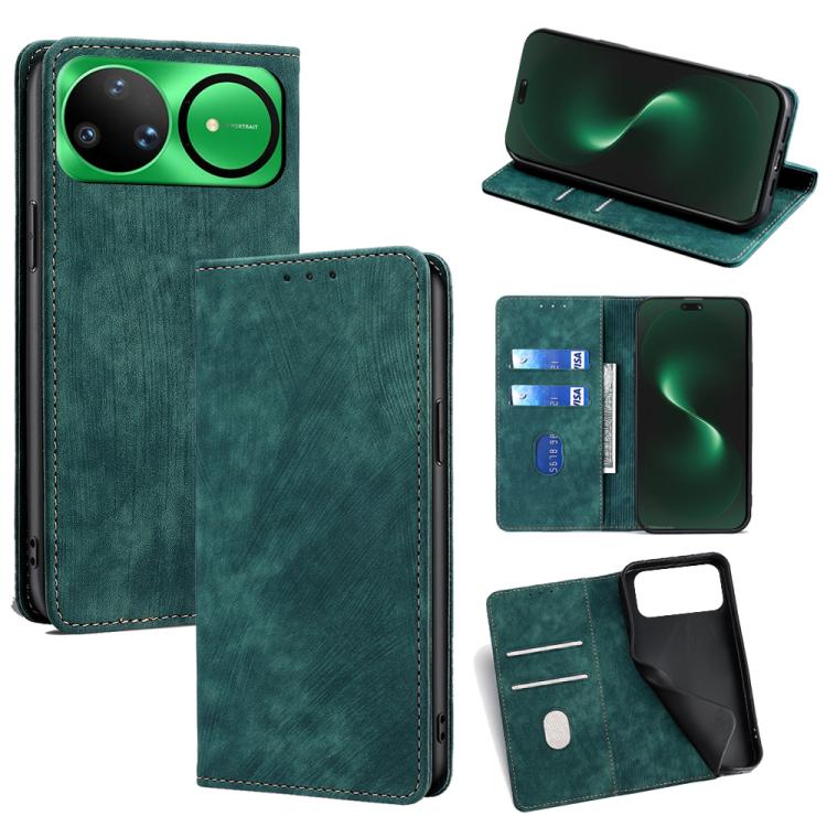 RFID Anti-theft Brush Magnetic Leather Phone Case, For Huawei Enjoy 90 Pro Max 5G, For Huawei Enjoy 90 Plus 5G, For Huawei nova 15 Ultra, For Huawei nova 15 Pro, For Huawei nova 15, For Huawei Mate 80 Pro Max 5G, For Huawei Mate 80 5G                  ...