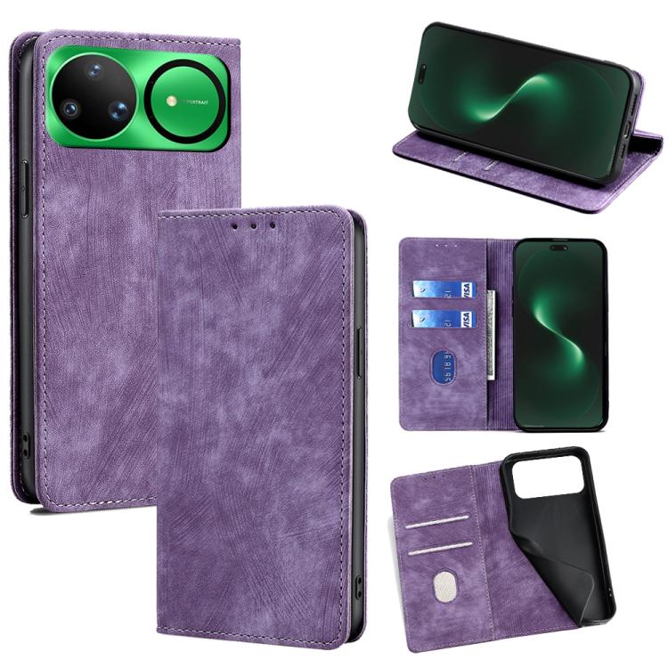 RFID Anti-theft Brush Magnetic Leather Phone Case, For Huawei Enjoy 90 Pro Max 5G, For Huawei Enjoy 90 Plus 5G, For Huawei nova 15 Ultra, For Huawei nova 15 Pro, For Huawei nova 15, For Huawei Mate 80 Pro Max 5G, For Huawei Mate 80 5G                  ...