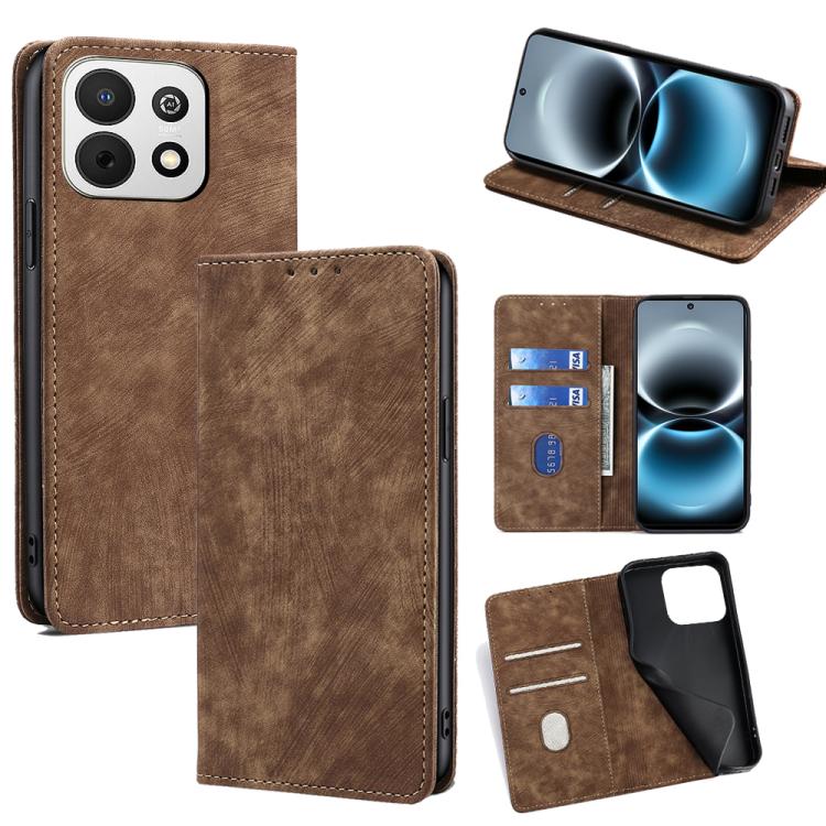 RFID Anti-theft Brush Magnetic Leather Phone Case, For Huawei Enjoy 90 Pro Max 5G, For Huawei Enjoy 90 Plus 5G, For Huawei nova 15 Ultra, For Huawei nova 15 Pro, For Huawei nova 15, For Huawei Mate 80 Pro Max 5G, For Huawei Mate 80 5G                  ...