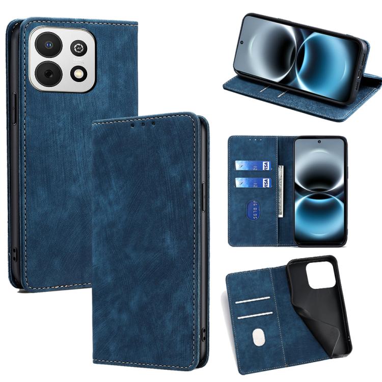 RFID Anti-theft Brush Magnetic Leather Phone Case, For Huawei Enjoy 90 Pro Max 5G, For Huawei Enjoy 90 Plus 5G, For Huawei nova 15 Ultra, For Huawei nova 15 Pro, For Huawei nova 15, For Huawei Mate 80 Pro Max 5G, For Huawei Mate 80 5G                  ...