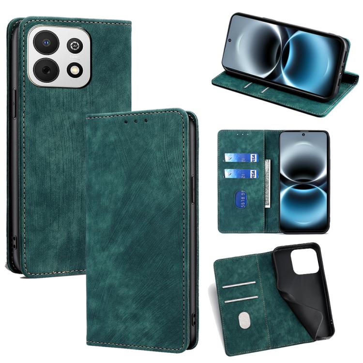 RFID Anti-theft Brush Magnetic Leather Phone Case, For Huawei Enjoy 90 Pro Max 5G, For Huawei Enjoy 90 Plus 5G, For Huawei nova 15 Ultra, For Huawei nova 15 Pro, For Huawei nova 15, For Huawei Mate 80 Pro Max 5G, For Huawei Mate 80 5G                  ...