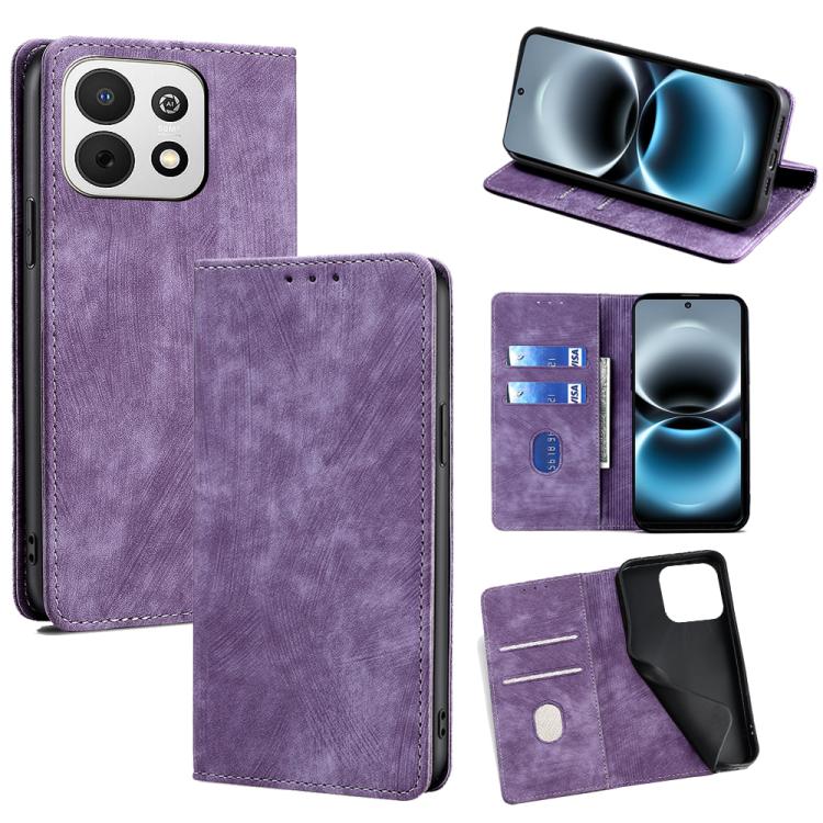 RFID Anti-theft Brush Magnetic Leather Phone Case, For Huawei Enjoy 90 Pro Max 5G, For Huawei Enjoy 90 Plus 5G, For Huawei nova 15 Ultra, For Huawei nova 15 Pro, For Huawei nova 15, For Huawei Mate 80 Pro Max 5G, For Huawei Mate 80 5G                  ...
