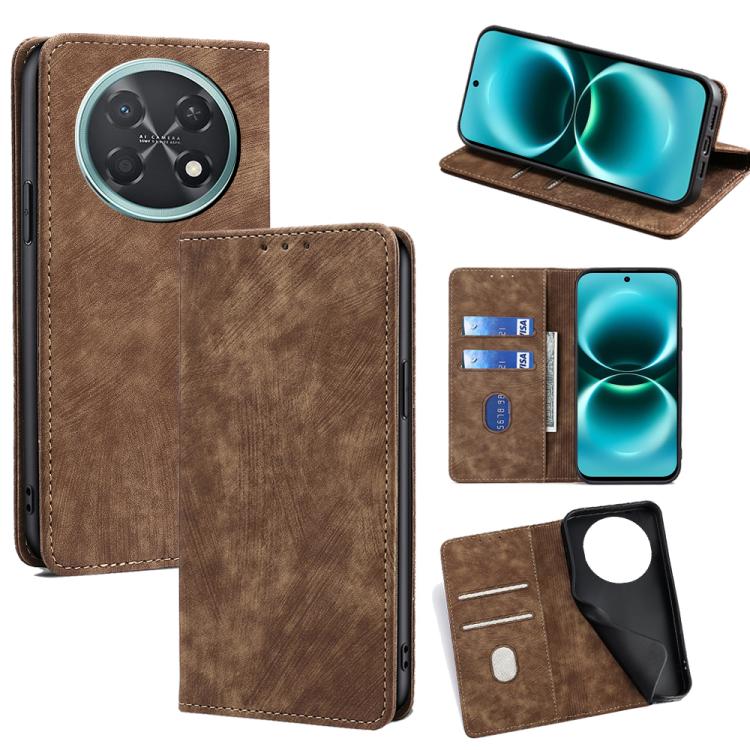 RFID Anti-theft Brush Magnetic Leather Phone Case, For Huawei Enjoy 90 Pro Max 5G, For Huawei Enjoy 90 Plus 5G, For Huawei nova 15 Ultra, For Huawei nova 15 Pro, For Huawei nova 15, For Huawei Mate 80 Pro Max 5G, For Huawei Mate 80 5G                  ...