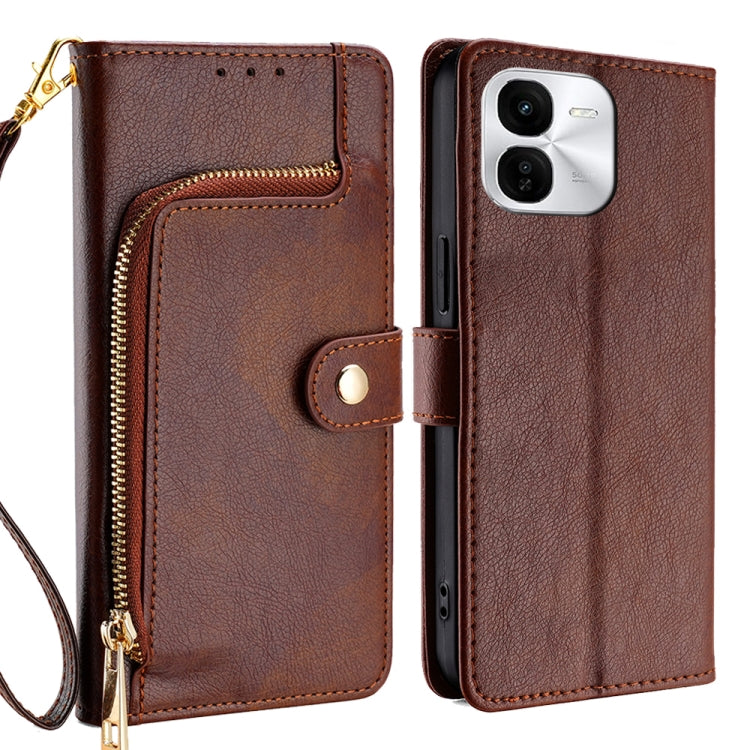 Zipper Bag Leather Phone Case, For vivo X100s, For vivo Y38 5G / T3x Global, For vivo V30e 5G Global, For vivo iQOO Z9x 5G, For vivo iQOO Z9 Turbo, For vivo Y03 4G, For vivo Y100 5G IDN, For vivo Y78 Plus 5G