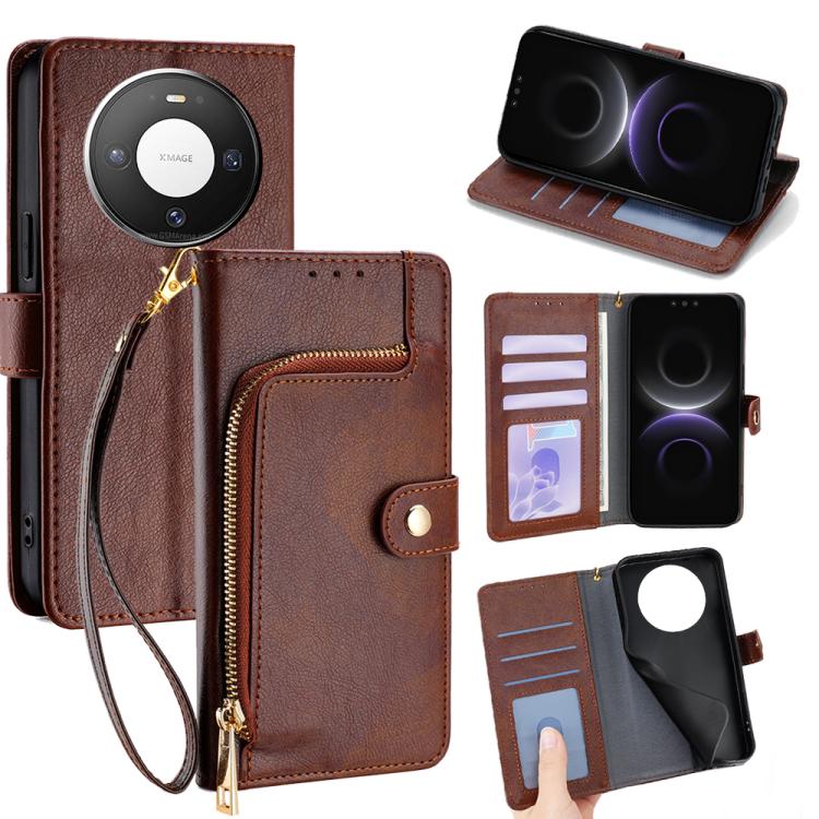 Zipper Bag Leather Phone Case, For Huawei nova 15 Ultra, For Huawei nova 15 Pro, For Huawei nova 15, For Huawei Mate 80 Pro Max 5G, For Huawei Mate 80 5G, For Huawei Maimang 40 5G, For Huawei Pura 80 5G, For Huawei nova 14 Ultra 5G                     ...