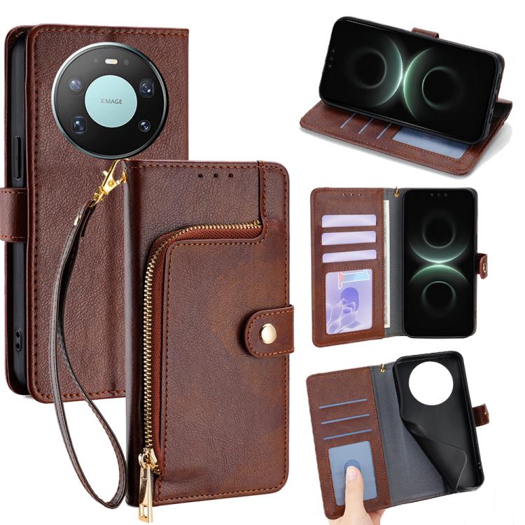 Zipper Bag Leather Phone Case, For Huawei nova 15 Ultra, For Huawei nova 15 Pro, For Huawei nova 15, For Huawei Mate 80 Pro Max 5G, For Huawei Mate 80 5G, For Huawei Maimang 40 5G, For Huawei Pura 80 5G, For Huawei nova 14 Ultra 5G                     ...