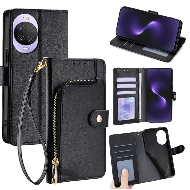 Zipper Bag Leather Phone Case, For Huawei Enjoy 90 Pro Max 5G, For Huawei Enjoy 90 Plus 5G, For Huawei nova 15 Ultra, For Huawei nova 15 Pro, For Huawei nova 15, For Huawei Mate 80 Pro Max 5G, For Huawei Mate 80 5G, For Huawei Maimang 40 5G            ...