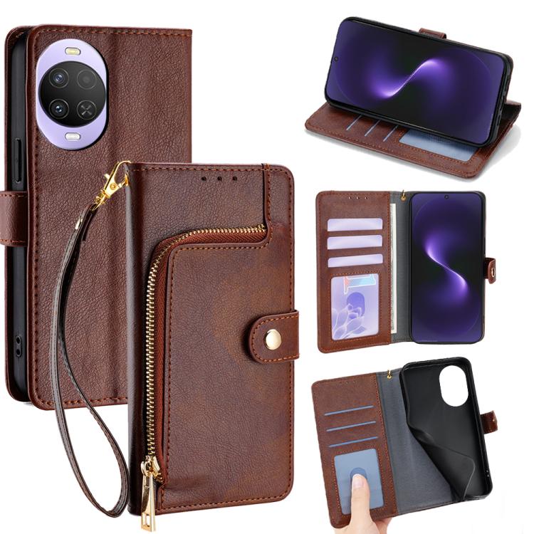 Zipper Bag Leather Phone Case, For Huawei Enjoy 90 Pro Max 5G, For Huawei Enjoy 90 Plus 5G, For Huawei nova 15 Ultra, For Huawei nova 15 Pro, For Huawei nova 15, For Huawei Mate 80 Pro Max 5G, For Huawei Mate 80 5G, For Huawei Maimang 40 5G            ...
