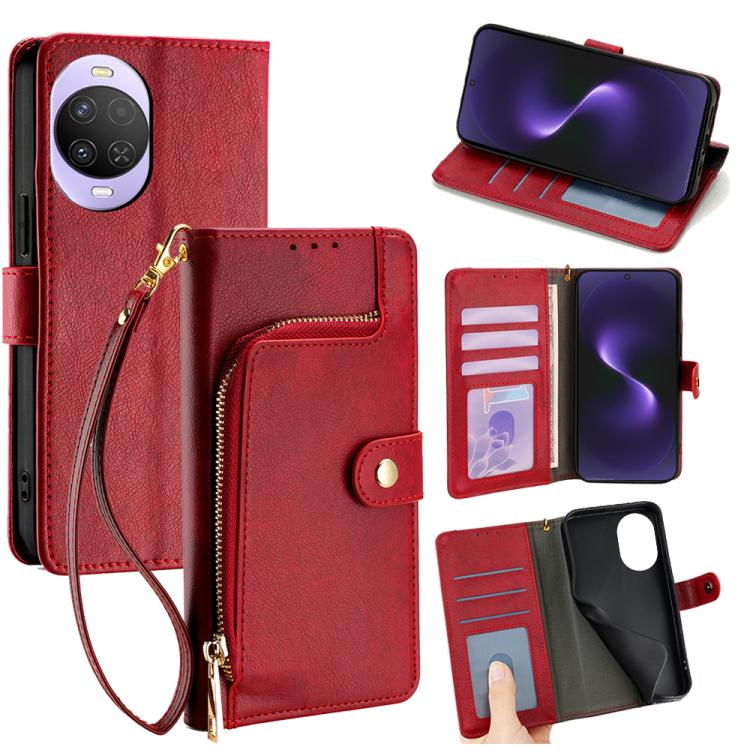 Zipper Bag Leather Phone Case, For Huawei nova 15 Ultra, For Huawei nova 15 Pro, For Huawei nova 15, For Huawei Mate 80 Pro Max 5G, For Huawei Mate 80 5G, For Huawei Maimang 40 5G, For Huawei Pura 80 5G, For Huawei nova 14 Ultra 5G                     ...