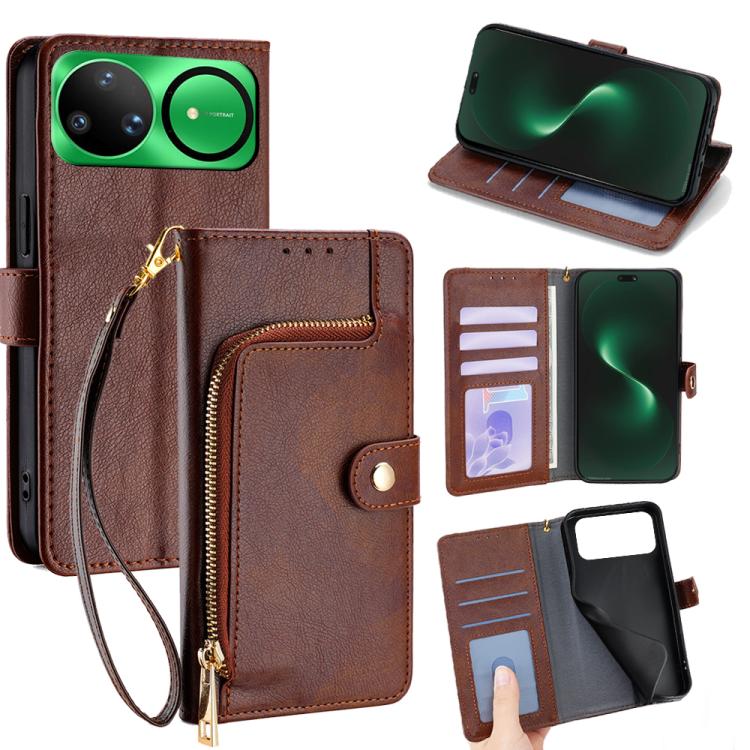 Zipper Bag Leather Phone Case, For Huawei Enjoy 90 Pro Max 5G, For Huawei Enjoy 90 Plus 5G, For Huawei nova 15 Ultra, For Huawei nova 15 Pro, For Huawei nova 15, For Huawei Mate 80 Pro Max 5G, For Huawei Mate 80 5G, For Huawei Maimang 40 5G            ...