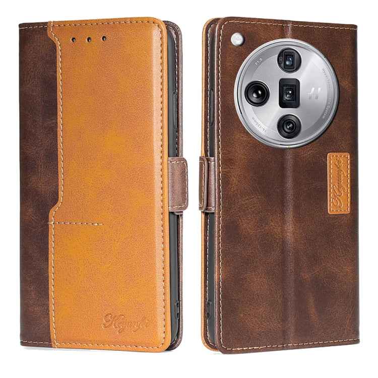 Contrast Color Side Buckle Leather Phone Case, For OPPO Find X7 Ultra 5G, For OPPO Reno10 Pro+ 5G, For OPPO A1 5G