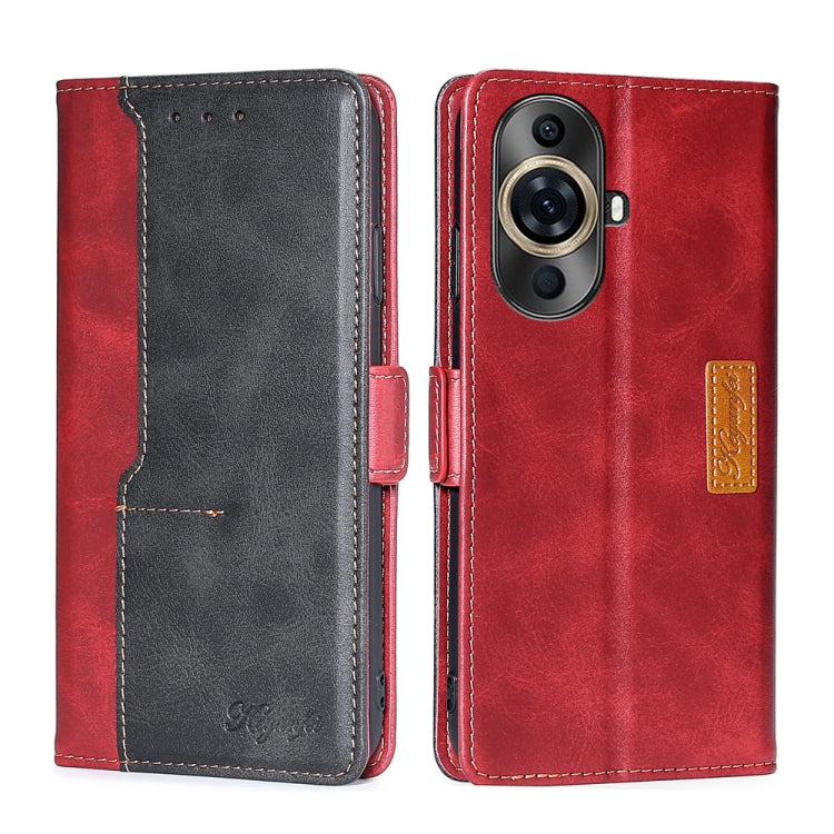 Contrast Color Side Buckle Leather Phone Case