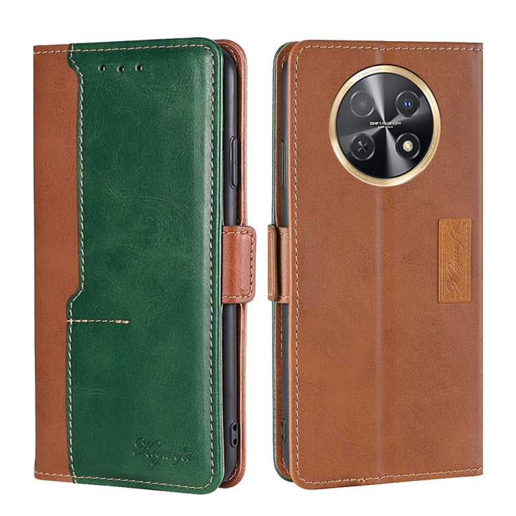 Contrast Color Side Buckle Leather Phone Case
