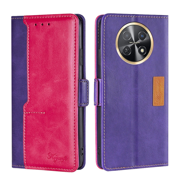 Contrast Color Side Buckle Leather Phone Case