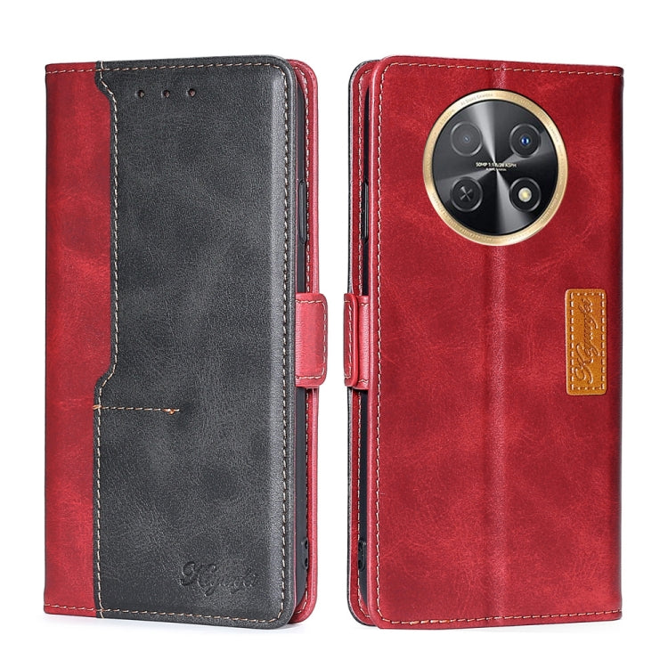 Contrast Color Side Buckle Leather Phone Case