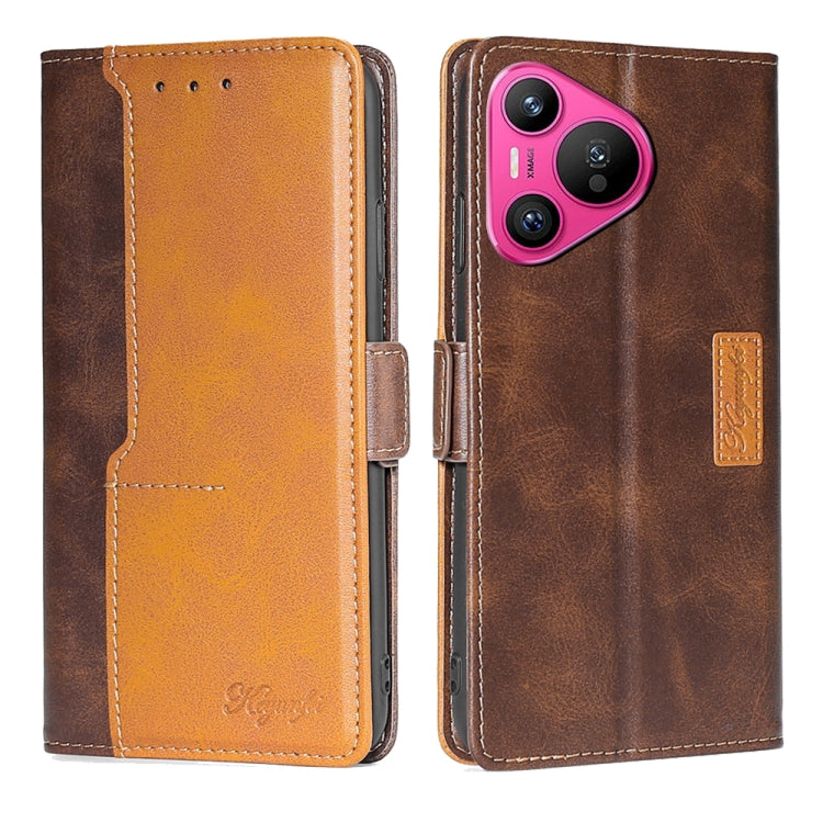 Contrast Color Side Buckle Leather Phone Case