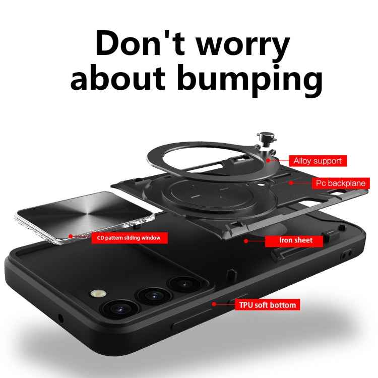 CD Texture Sliding Camshield Magnetic Holder Phone Case, For Samsung Galaxy S23+ 5G, For Samsung Galaxy S23 5G, For Samsung Galaxy S20 FE, For Samsung Galaxy A73 5G, For Samsung Galaxy A33 5G, For Samsung Galaxy A13 4G, For Samsung Galaxy S22 Ultra 5G ...