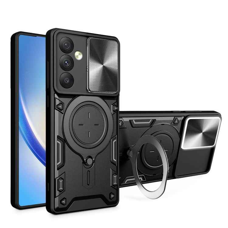 CD Texture Sliding Camshield Magnetic Holder Phone Case, For Samsung Galaxy S24 FE 5G, For Samsung Galaxy S24+ 5G, For Samsung Galaxy S24 5G, For Samsung Galaxy A24 4G, For Samsung Galaxy A23 5G, For Samsung Galaxy A34 5G, For Samsung Galaxy A54 5G    ...