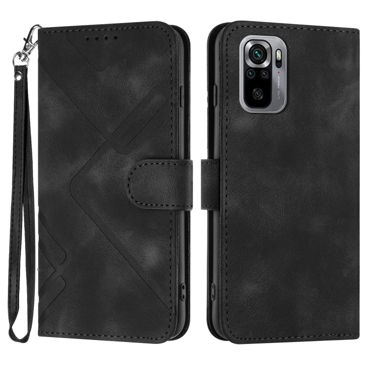 Line Pattern Skin Feel Leather Phone Case, For Xiaomi Poco M5, For Xiaomi Poco M5s 4G Global, For Xiaomi Redmi Note 11 Pro 4G/5G Global, For Xiaomi Redmi Note 11SE 4G India, For Xiaomi Redmi 10 Power, For Xiaomi Redmi 10A 4G                            ...