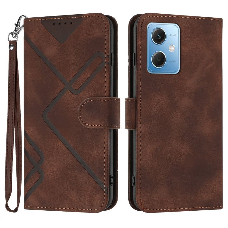 Line Pattern Skin Feel Leather Phone Case, For Xiaomi Redmi Note 12 4G Global, For Xiaomi Redmi Note 12 Pro+ 4G/5G Global, For Xiaomi Redmi Note 12 5G Global, For Xiaomi 13 Pro, For Xiaomi 13, For Xiaomi Redmi A1+, For Xiaomi Civi 2                    ...