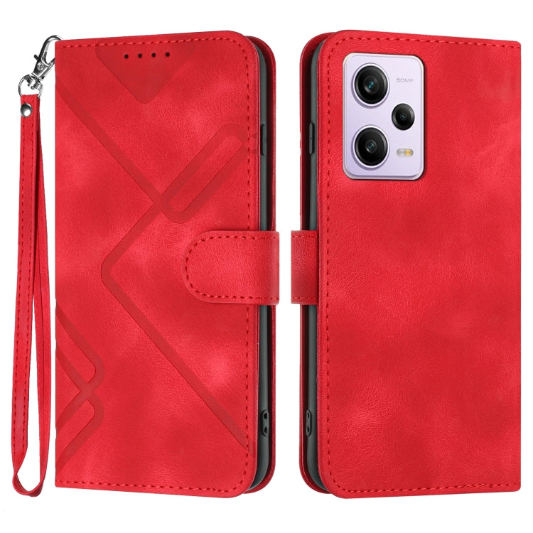 Line Pattern Skin Feel Leather Phone Case, For Xiaomi Redmi Note 13 Pro 4G, For Xiaomi Redmi Note 13 4G, For Xiaomi Redmi 13C, For Xiaomi Redmi K70E, For Xiaomi 14 Pro, For Xiaomi 14, For Xiaomi Redmi K70, For Xiaomi Redmi Note 12 Pro 4G/5G Global