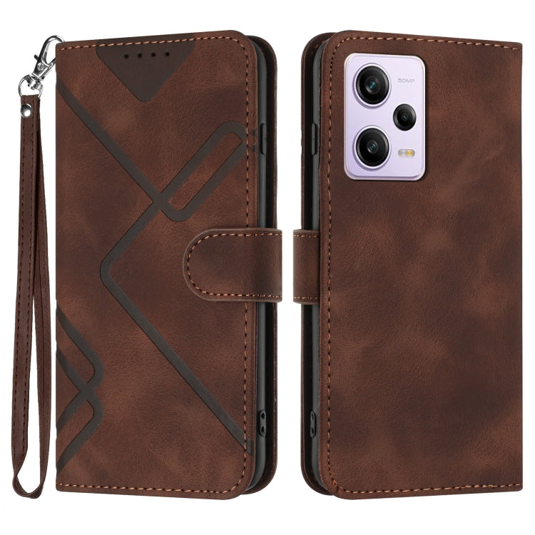 Line Pattern Skin Feel Leather Phone Case, For Xiaomi Redmi Note 13 Pro 4G, For Xiaomi Redmi Note 13 4G, For Xiaomi Redmi 13C, For Xiaomi Redmi K70E, For Xiaomi 14 Pro, For Xiaomi 14, For Xiaomi Redmi K70, For Xiaomi Redmi Note 12 Pro 4G/5G Global