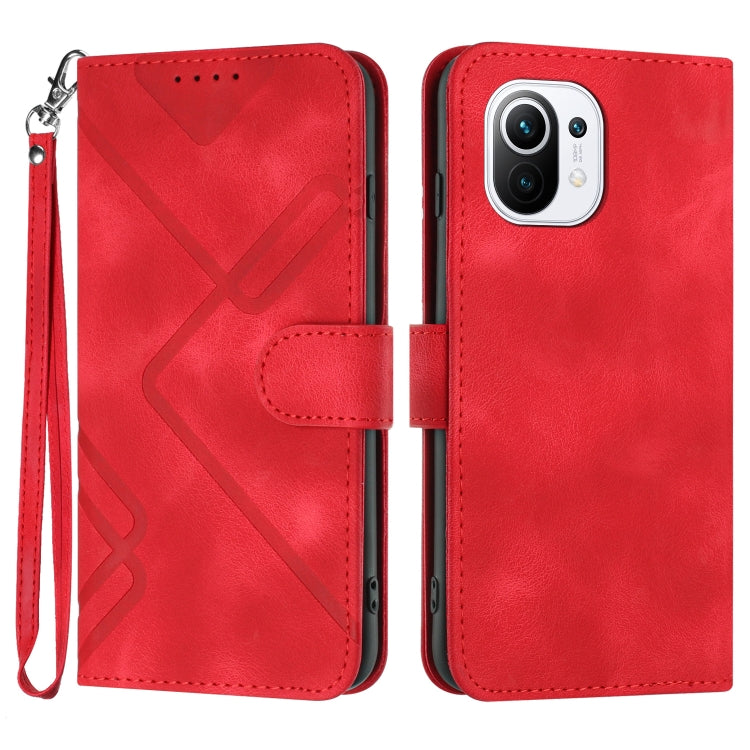 Line Pattern Skin Feel Leather Phone Case, For Xiaomi Redmi 10/10 2022/10 Prime, For Xiaomi Poco F3/11i/Redmi K40, For Xiaomi Redmi Note 11 4G Global, For Xiaomi 11T/11T Pro, For Xiaomi Redmi 9A/9AT/9i, For Xiaomi Redmi 9/9 Prime/Poco M2               ...