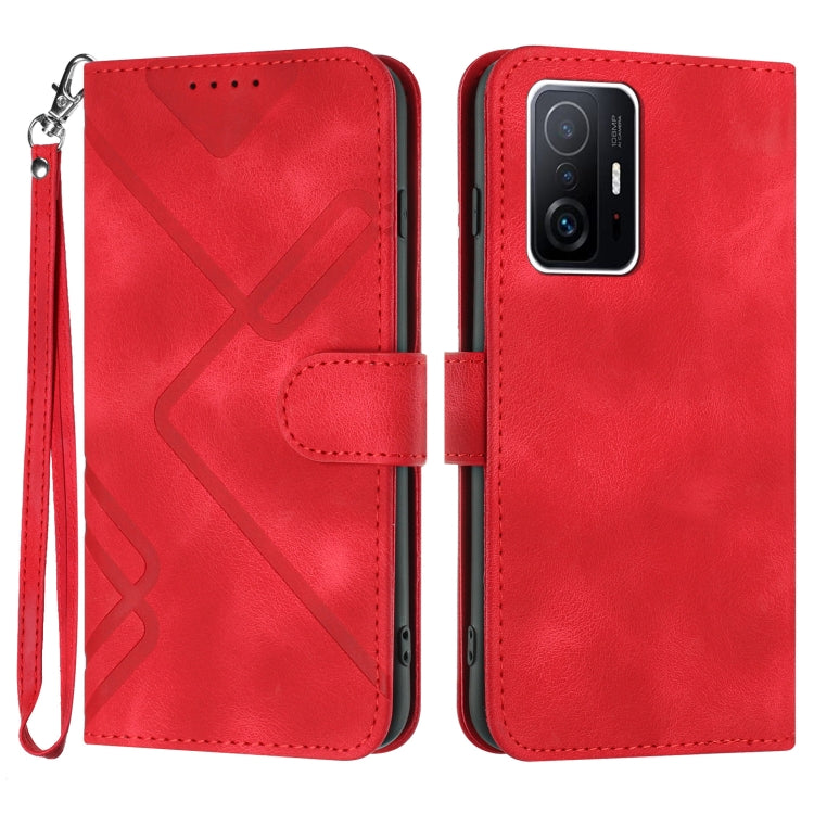 Line Pattern Skin Feel Leather Phone Case, For Xiaomi Redmi 10/10 2022/10 Prime, For Xiaomi Poco F3/11i/Redmi K40, For Xiaomi Redmi Note 11 4G Global, For Xiaomi 11T/11T Pro, For Xiaomi Redmi 9A/9AT/9i, For Xiaomi Redmi 9/9 Prime/Poco M2               ...