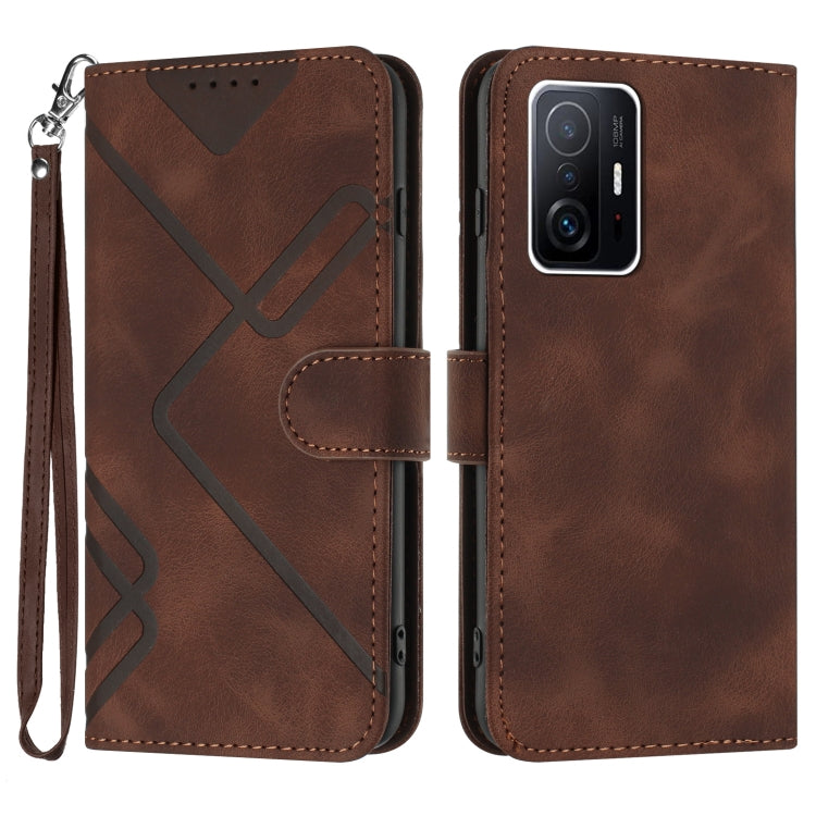 Line Pattern Skin Feel Leather Phone Case, For Xiaomi Redmi 10/10 2022/10 Prime, For Xiaomi Poco F3/11i/Redmi K40, For Xiaomi Redmi Note 11 4G Global, For Xiaomi 11T/11T Pro, For Xiaomi Redmi 9A/9AT/9i, For Xiaomi Redmi 9/9 Prime/Poco M2               ...