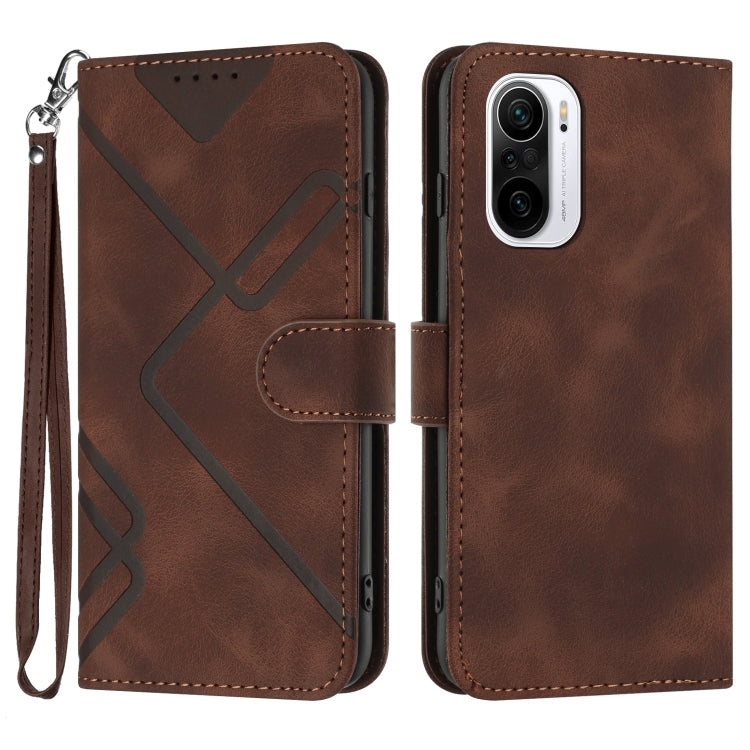 Line Pattern Skin Feel Leather Phone Case, For Xiaomi Redmi 10/10 2022/10 Prime, For Xiaomi Poco F3/11i/Redmi K40, For Xiaomi Redmi Note 11 4G Global, For Xiaomi 11T/11T Pro, For Xiaomi Redmi 9A/9AT/9i, For Xiaomi Redmi 9/9 Prime/Poco M2               ...