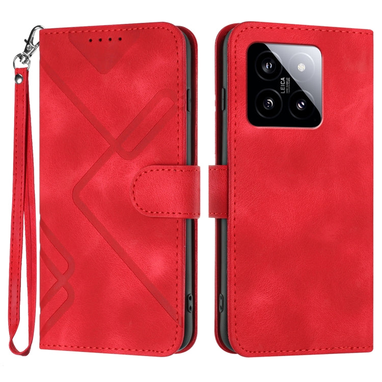 Line Pattern Skin Feel Leather Phone Case, For Xiaomi Redmi Note 13 Pro 4G, For Xiaomi Redmi Note 13 4G, For Xiaomi Redmi 13C, For Xiaomi Redmi K70E, For Xiaomi 14 Pro, For Xiaomi 14, For Xiaomi Redmi K70, For Xiaomi Redmi Note 12 Pro 4G/5G Global