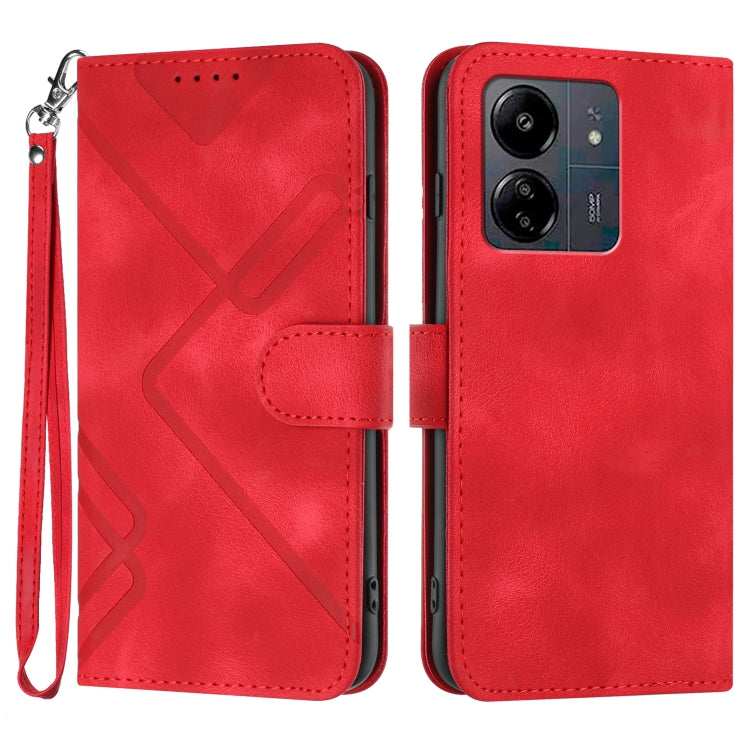 Line Pattern Skin Feel Leather Phone Case, For Xiaomi Redmi Note 13 Pro 4G, For Xiaomi Redmi Note 13 4G, For Xiaomi Redmi 13C, For Xiaomi Redmi K70E, For Xiaomi 14 Pro, For Xiaomi 14, For Xiaomi Redmi K70, For Xiaomi Redmi Note 12 Pro 4G/5G Global
