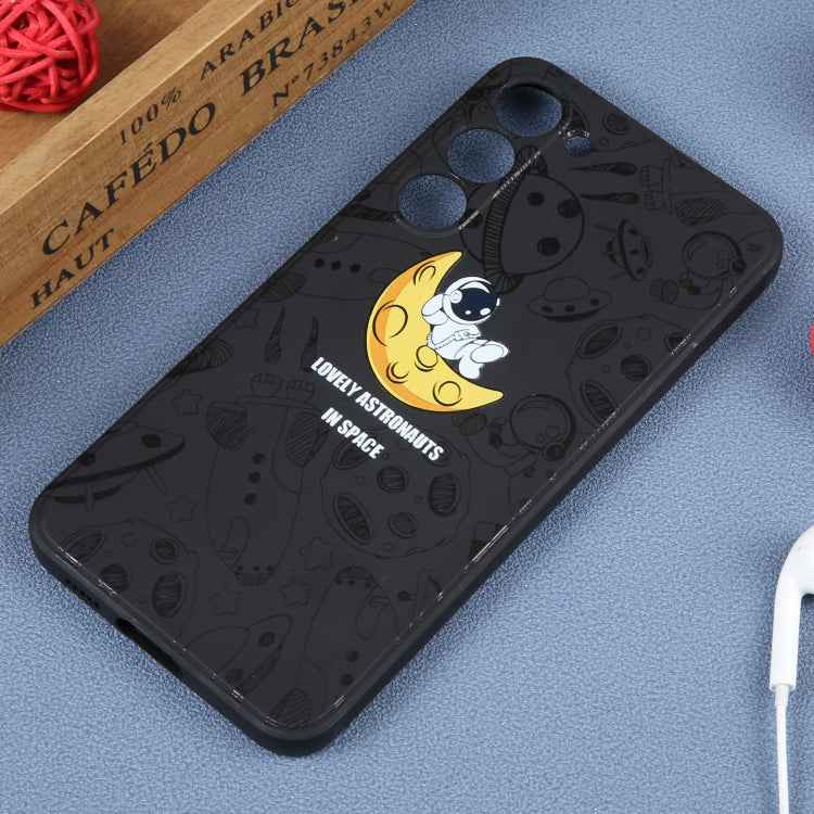 Astronaut Pattern Silicone Straight Edge Phone Case, For Samsung Galaxy S22 5G, For Samsung Galaxy S22+ 5G, For Samsung Galaxy S22 Ultra 5G, For Samsung Galaxy S21 5G, For Samsung Galaxy S21+ 5G, For Samsung Galaxy S21 FE 5G