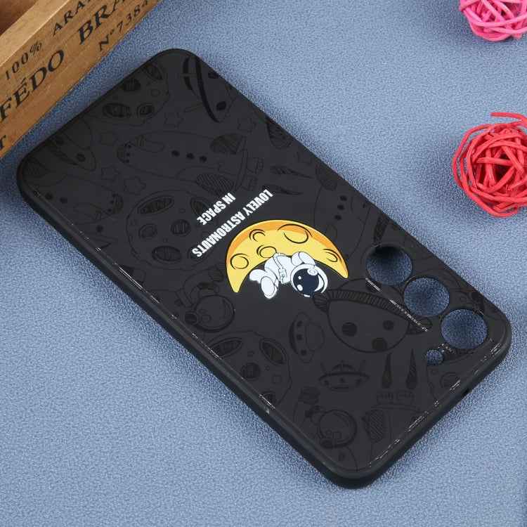 Astronaut Pattern Silicone Straight Edge Phone Case, For Samsung Galaxy S22 5G, For Samsung Galaxy S22+ 5G, For Samsung Galaxy S22 Ultra 5G, For Samsung Galaxy S21 5G, For Samsung Galaxy S21+ 5G, For Samsung Galaxy S21 FE 5G