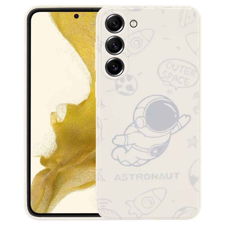 Astronaut Pattern Silicone Straight Edge Phone Case, For Samsung Galaxy S22 5G, For Samsung Galaxy S22+ 5G, For Samsung Galaxy S22 Ultra 5G, For Samsung Galaxy S21 5G, For Samsung Galaxy S21+ 5G, For Samsung Galaxy S21 FE 5G