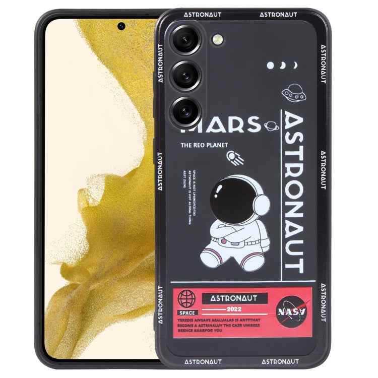 Astronaut Pattern Silicone Straight Edge Phone Case, For Samsung Galaxy S22 5G, For Samsung Galaxy S22+ 5G, For Samsung Galaxy S22 Ultra 5G, For Samsung Galaxy S21 5G, For Samsung Galaxy S21+ 5G, For Samsung Galaxy S21 FE 5G