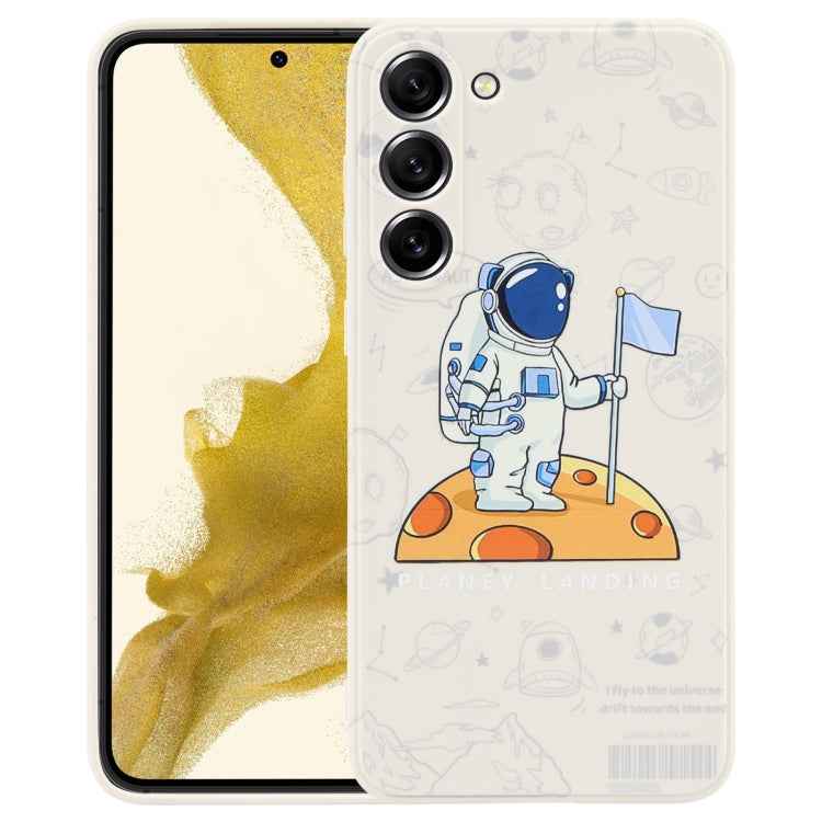 Astronaut Pattern Silicone Straight Edge Phone Case, For Samsung Galaxy S22 5G, For Samsung Galaxy S22+ 5G, For Samsung Galaxy S22 Ultra 5G, For Samsung Galaxy S21 5G, For Samsung Galaxy S21+ 5G, For Samsung Galaxy S21 FE 5G