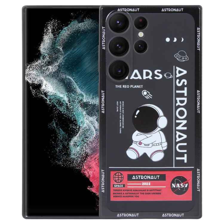 Astronaut Pattern Silicone Straight Edge Phone Case, For Samsung Galaxy S22 5G, For Samsung Galaxy S22+ 5G, For Samsung Galaxy S22 Ultra 5G, For Samsung Galaxy S21 5G, For Samsung Galaxy S21+ 5G, For Samsung Galaxy S21 FE 5G