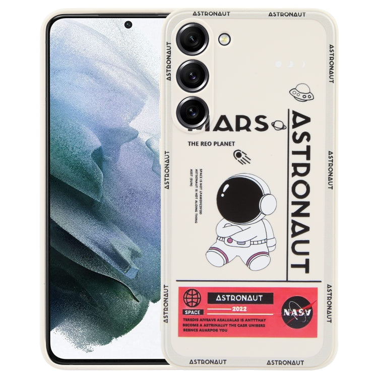 Astronaut Pattern Silicone Straight Edge Phone Case, For Samsung Galaxy S22 5G, For Samsung Galaxy S22+ 5G, For Samsung Galaxy S22 Ultra 5G, For Samsung Galaxy S21 5G, For Samsung Galaxy S21+ 5G, For Samsung Galaxy S21 FE 5G