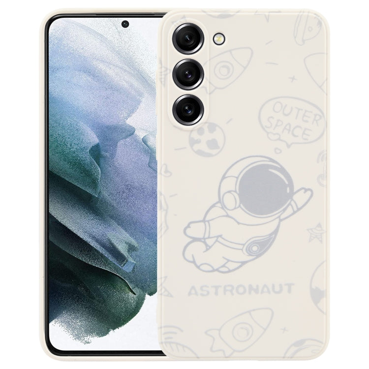 Astronaut Pattern Silicone Straight Edge Phone Case, For Samsung Galaxy S22 5G, For Samsung Galaxy S22+ 5G, For Samsung Galaxy S22 Ultra 5G, For Samsung Galaxy S21 5G, For Samsung Galaxy S21+ 5G, For Samsung Galaxy S21 FE 5G