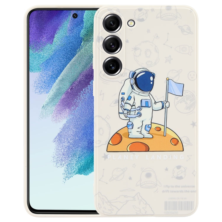 Astronaut Pattern Silicone Straight Edge Phone Case, For Samsung Galaxy S22 5G, For Samsung Galaxy S22+ 5G, For Samsung Galaxy S22 Ultra 5G, For Samsung Galaxy S21 5G, For Samsung Galaxy S21+ 5G, For Samsung Galaxy S21 FE 5G
