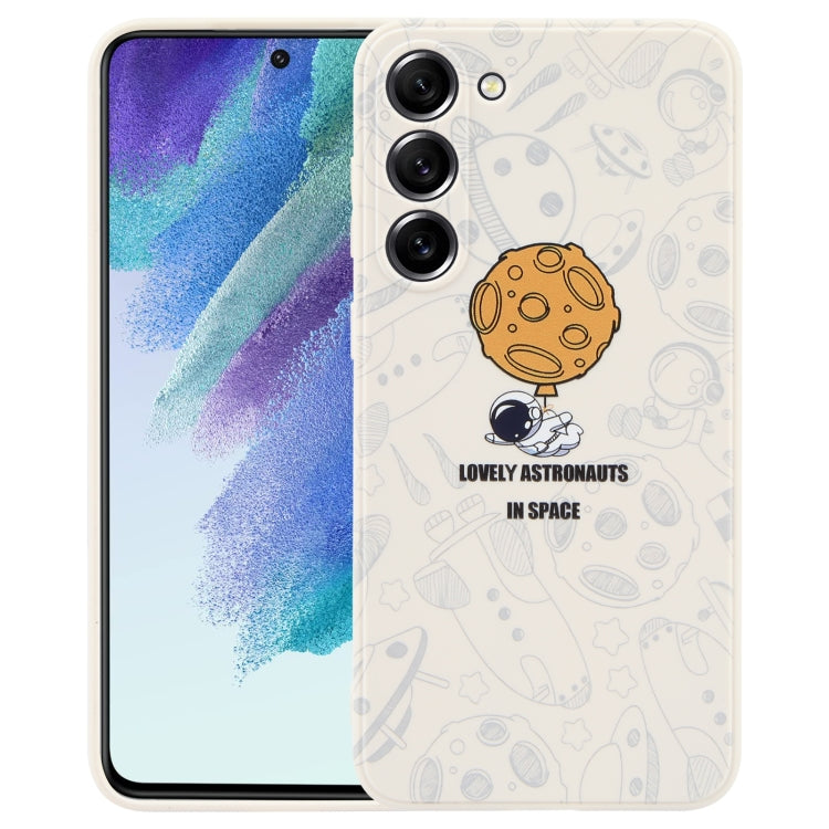 Astronaut Pattern Silicone Straight Edge Phone Case, For Samsung Galaxy S22 5G, For Samsung Galaxy S22+ 5G, For Samsung Galaxy S22 Ultra 5G, For Samsung Galaxy S21 5G, For Samsung Galaxy S21+ 5G, For Samsung Galaxy S21 FE 5G